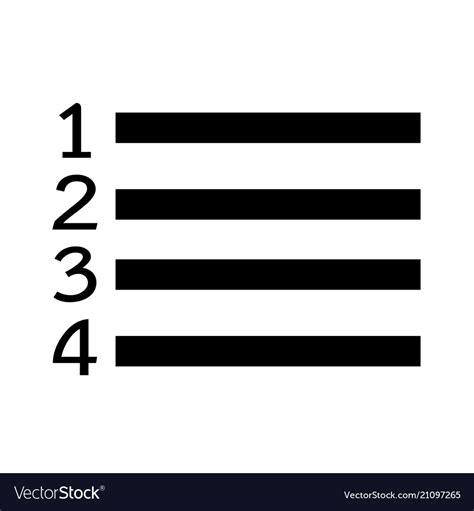 Numbered List Icon Symbol Design Royalty Free Vector Image