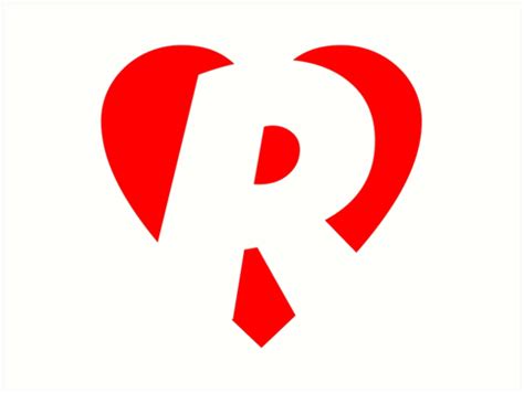 I Love R Heart R Heart With Letter R Art Print By Theshirtshops