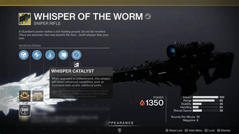 How To Get Whisper Of The Worm Catalyst Destiny Youtube