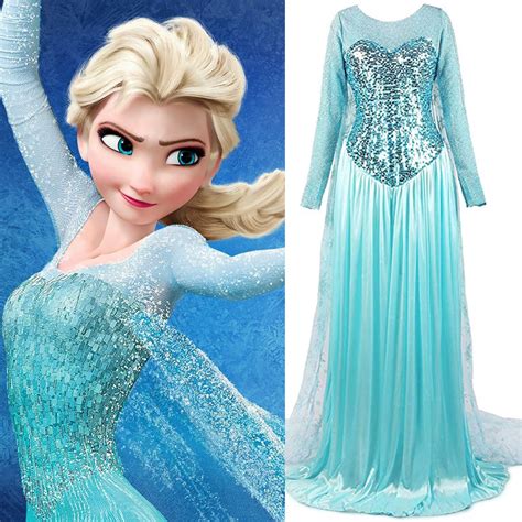 Frozen Princess Elsa Sparkly Sequin Costume Dress Pe