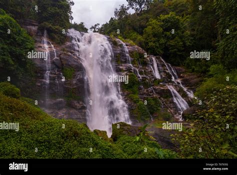Wachirathan Waterfall Doi Inthanon National Park Thailand Stock Photo
