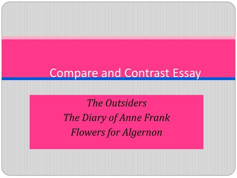 🌈 Compare And Contrast The Outsiders Compare And Contrast The