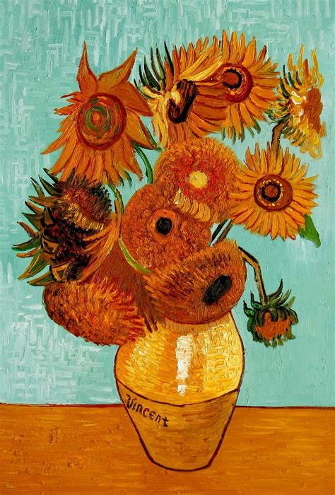 Malerier av van gogh (nb); Vincent van Gogh - Twelve Sunflowers 60x90 cm reproduction ...