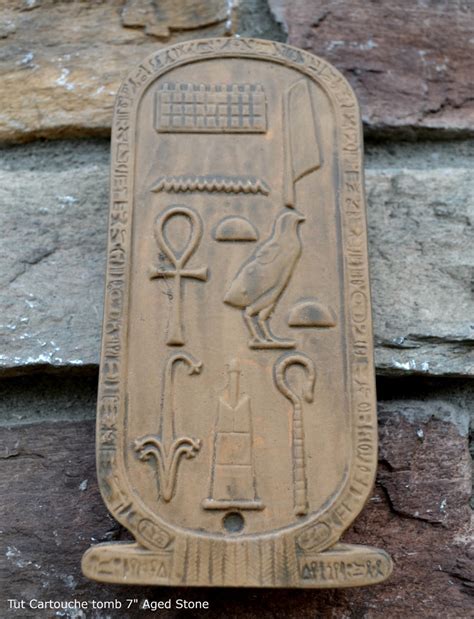 Egyptian King Tut Cartouche Tomb Artifact Carved Sculpture Etsy