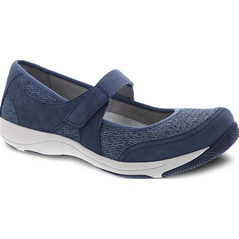 Buy The Dansko Hennie Womens Casual Blue Suede Slip On Shoe With Strap