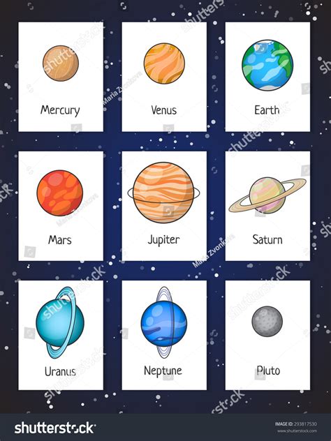 Set Of Solar System Planets Mercury Venus Earth Mars Jupiter