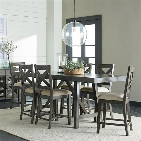 Товар 4 henredon 7 piece dining room set. Standard Furniture Omaha Grey Counter Height 7-Piece ...