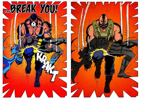 Bane Breaks Batman Comparison By Mleeg Art On Deviantart