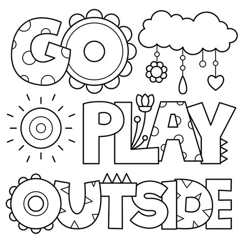 Kids Playing Outside Coloring Pages At Free