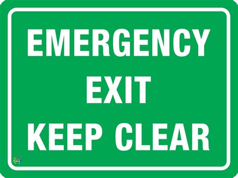 Emergency Exit Keep Clear K2k Signs Australia