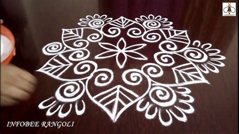 Wednesday Rangoli 5x3 Dots Kolam Design Simple And Easy Muggulu
