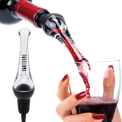 Vintorio Wine Aerator Pourer Premium Aerating Pourer And Decanter Spout Black