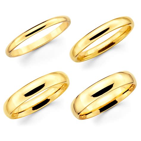 solid 10k yellow gold 2mm 3mm 4mm 5mm comfort fit men women wedding band ring ebay
