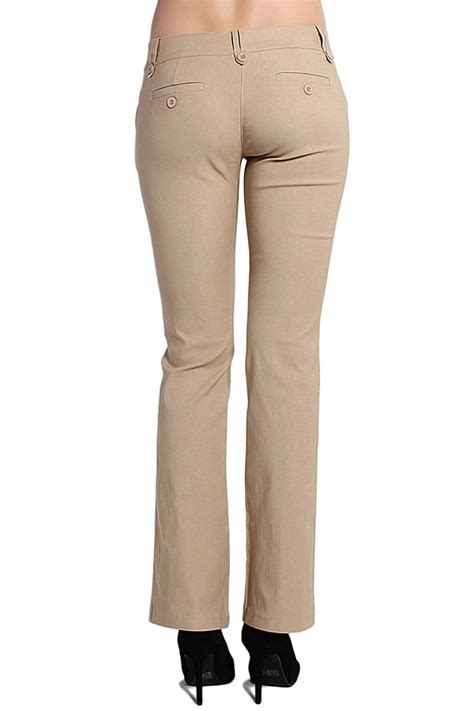 themogan women s straight leg low rise stretch trousers click on the image for additional