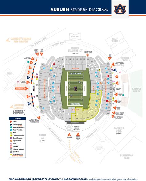 Auburn Football Seating Map Elcho Table