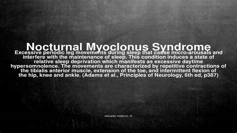 Medical Vocabulary What Does Nocturnal Myoclonus Syndrome Mean Youtube