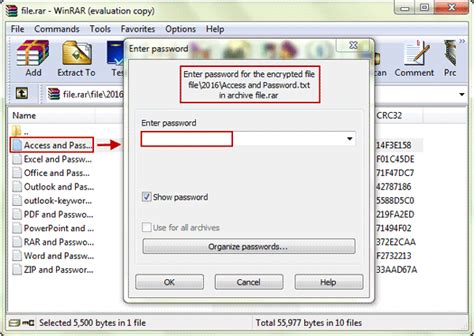 Two Options To Create Password Protected Rar File In