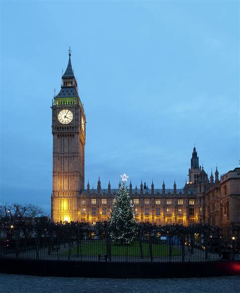 Big Ben In London With Christmas Tree Photograph By Stockcam Fine Art