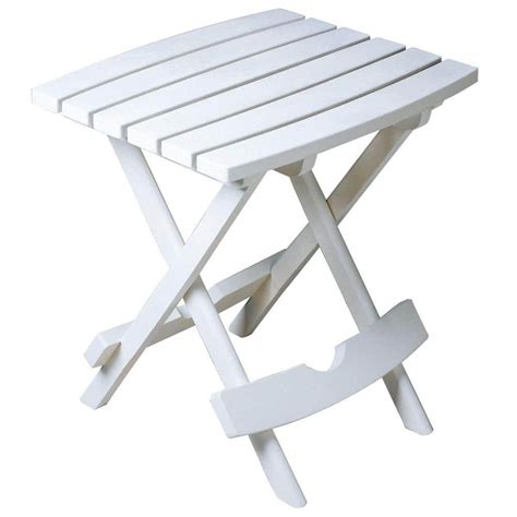 Adams Manufacturing Quik Fold White Patio Side Table 8500 48 3700 The