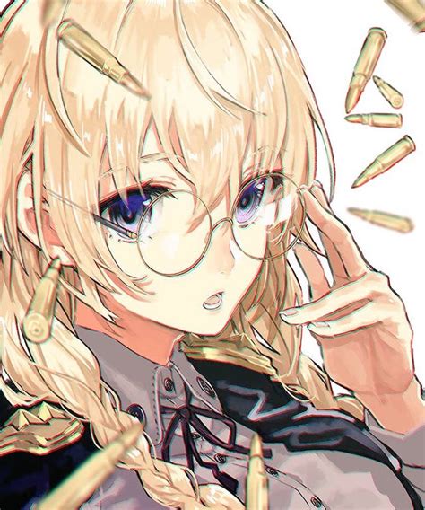 Round Glasses Anime Girl