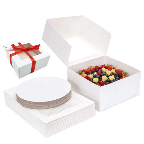 Buy Cake Boxes 10 X 10 X 5 And Cake Boards 10 Inch Bakery Box Has