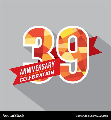 39th Years Anniversary Celebration Design Vector Image