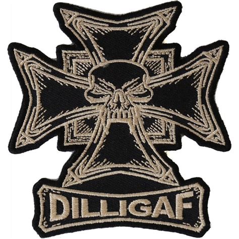 dilligaf skull biker patch dilligaf skull patch measures 3 5x4 inches can be ironed on 3 5x4