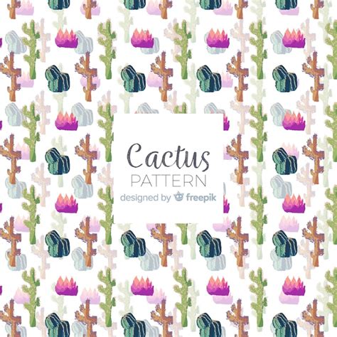 Motif De Cactus L Aquarelle Vecteur Gratuite