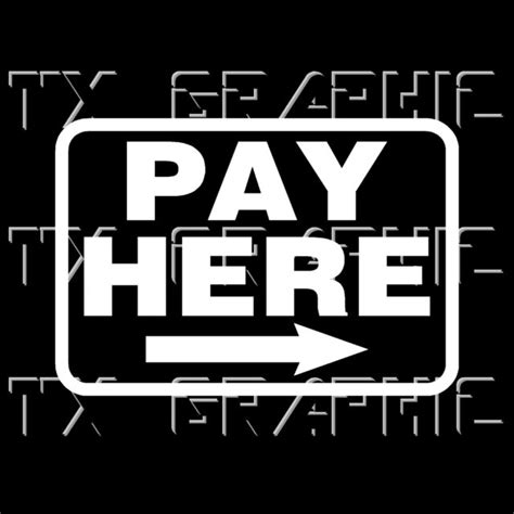 Pay Here Sign Decal Business Vinyl Sticker Retail Restaurant Customer