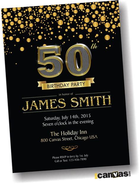 30th 40th 50th 60th 70th 80th Birthday Invitation For By 800canvas 50th