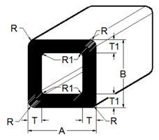 Square Tubing Dimensions Radius