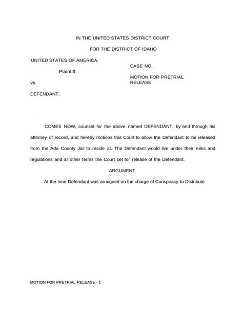 Motion For Pretrial Release Attorney Docs