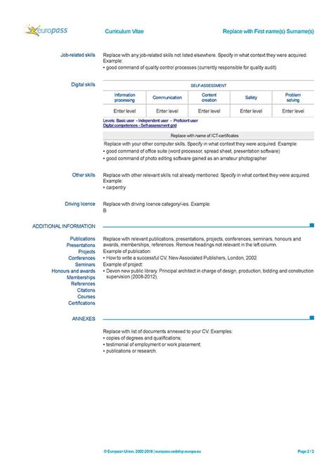 If you have an existing europass cv, you can use one of these applications to upload it and create your europass profile. Cv Europass Modello Da Compilare Modello Template - Da un ...