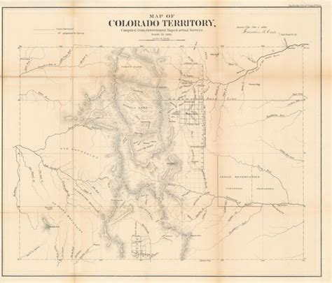 Antique Map Chart Map Of Colorado Territory Compiled From Government