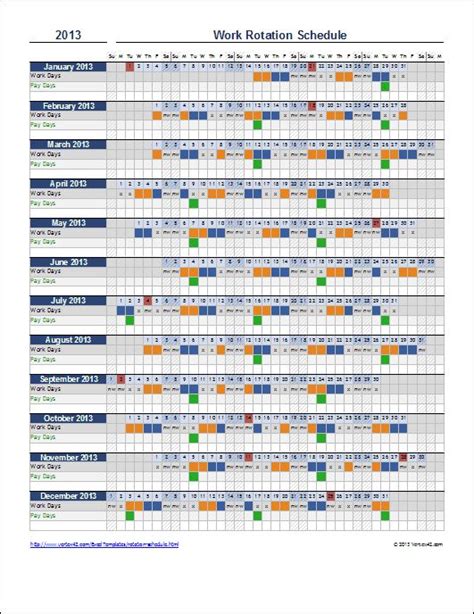 Work Rotation Schedule Schedule Template Shift Schedule Weekly