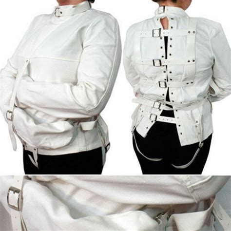 L Xl Asylum Straight Jacket Costume Body Harness Restraint Armbinder