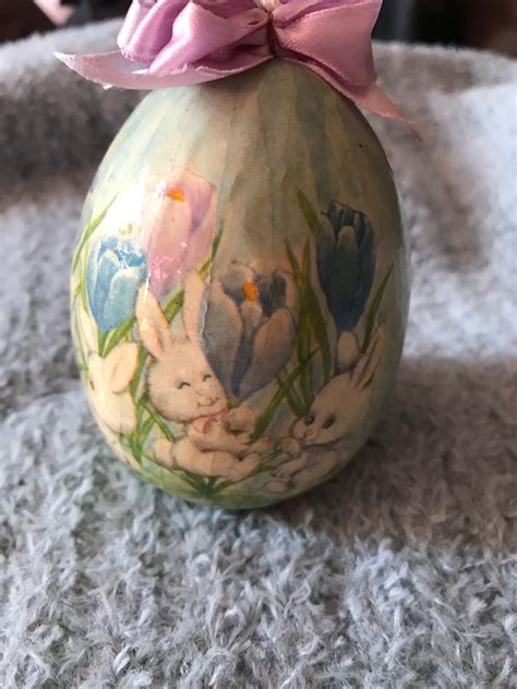 Vintage Easter Egg Hanging Ornament Etsy
