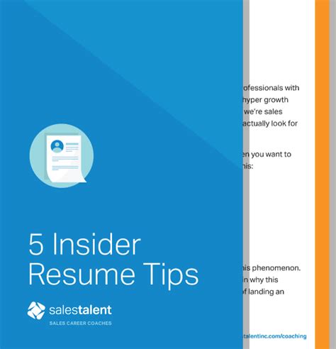 Resume Tips Ebook Sales Talent Inc