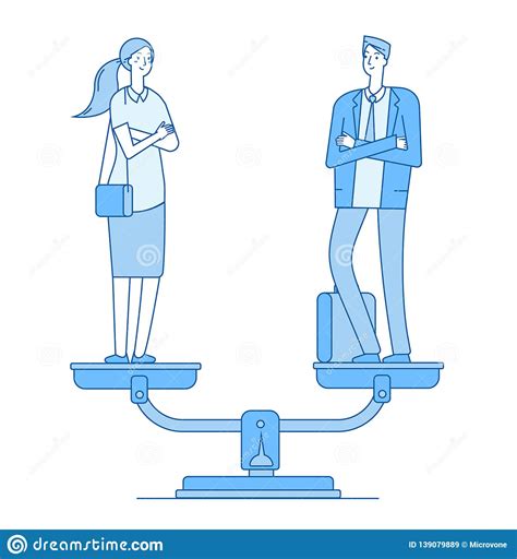 Gender Equality Man And Woman On Scale In Balance Stock Vector Illustration Of Businessman