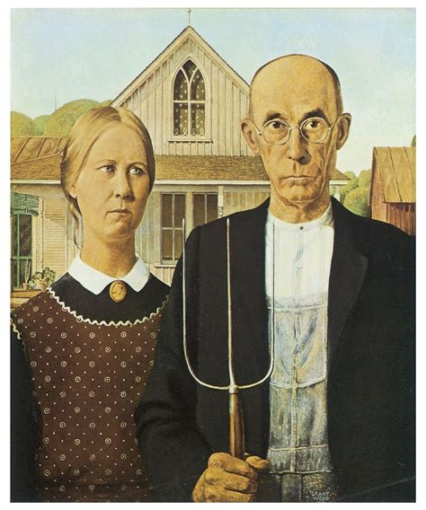 American Gothic 1930 Wood Famous Classical Great Art Painting Etsy