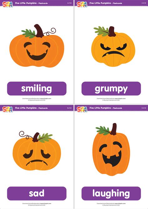 Five Little Pumpkins Flashcards Super Simple