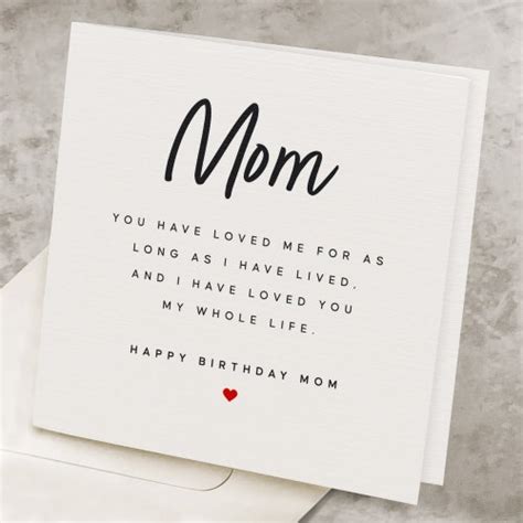 Cute Birthday Card For Mom With Poem Mothers Birthday Etsy