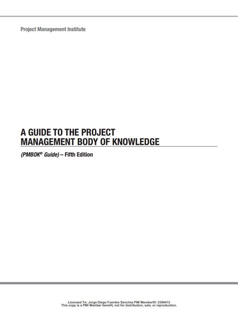 A Guide To The Project Management Body Of Knowledge Free Books To