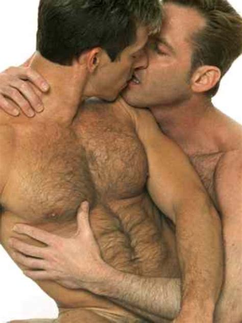 Handsome Naked Hairy Men Kissing