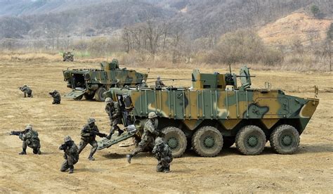 South Korean K808 Armored Personnel Carriers In The Field After