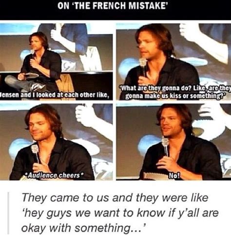 French Mistake Supernatural Actors Supernatural Destiel Supernatural Funny