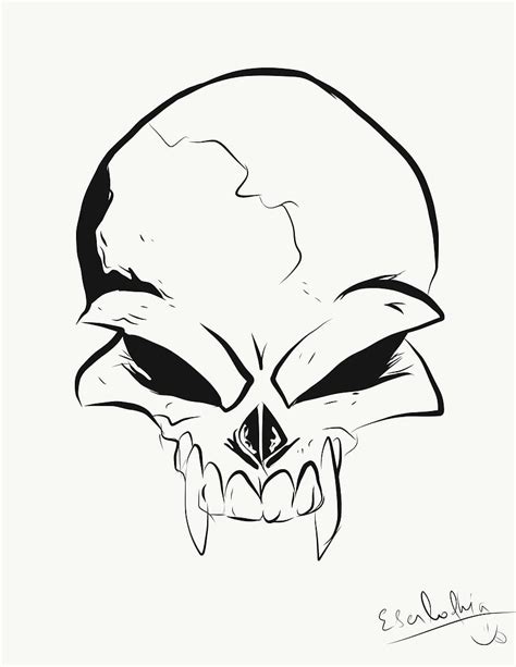 Drawings Of Demon Skulls