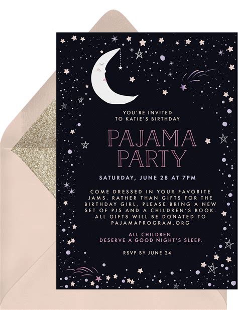 Starry Pajama Party Invitations