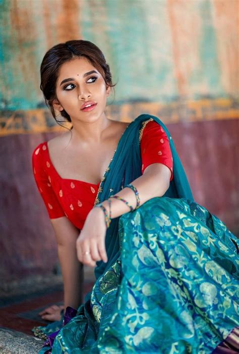 Nabha Natesh Dressed Up In A Turquoise Half Saree And We Can T Take Our