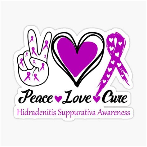 Peace Love Cure Hidradenitis Suppurativa Awareness Sticker For Sale